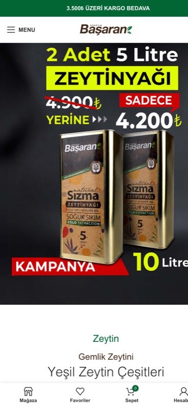 Hüseyin Başaran Zeytinyağları — mobil görünümü
