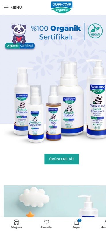 Twee Care Organic — mobil görünümü
